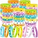 Moon Boat 74pcs Easter Basket Stuffers Wristbands for Kids Egg Fillers Bulk Rubber Wristband Gifts Party Favors for Boys Girls - Image 2