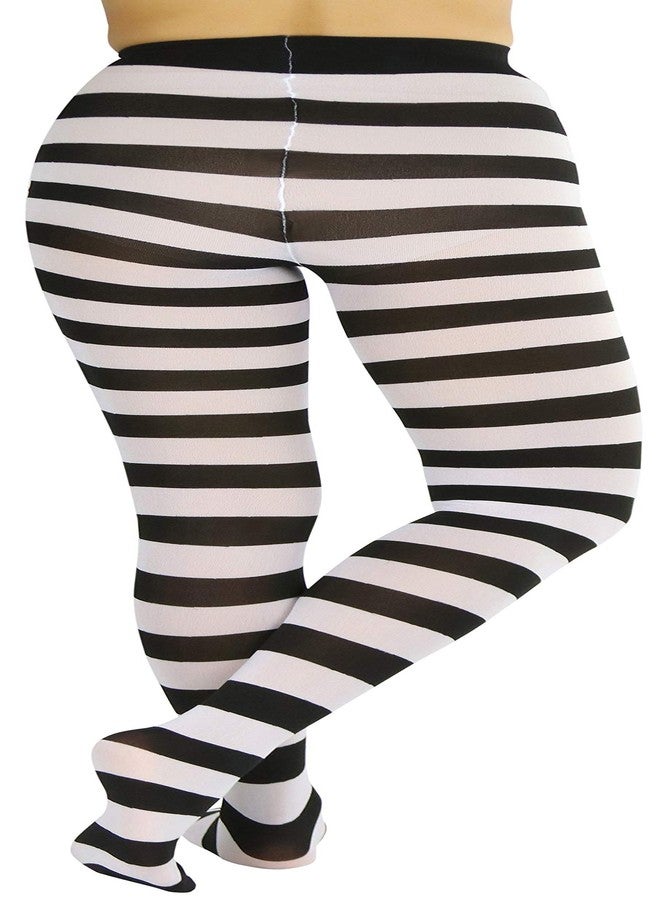 جوارب نسائية مخططة عريضة تغطي القدم بالكامل من ToBeInStyle (مقاس واحد عادي، أسود وأبيض) - Image 2