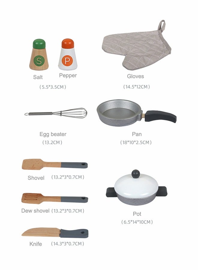 JSAITOYS Kitchen Toys Set Refrigerator Kids Wooden Pretend Play Toys For Children - Image 4