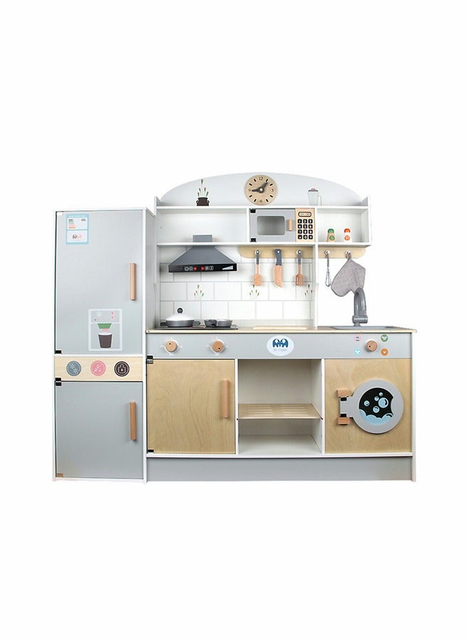JSAITOYS Kitchen Toys Set Refrigerator Kids Wooden Pretend Play Toys For Children - Image 1