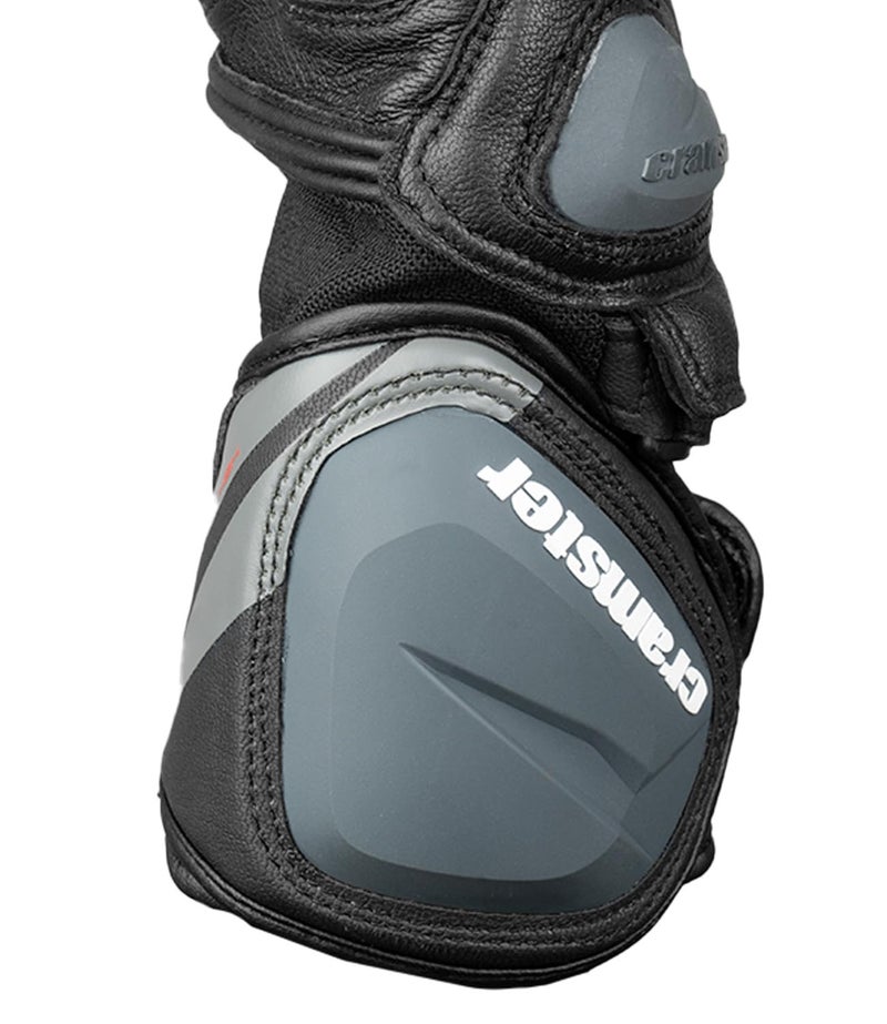 Cramster K2K Gloves - Full Gauntlet Motorcycle Riding Leather Gloves | Impact Protection | Scaphoid Protection | Abrasion Resistance – Black Grey, Medium - Image 3