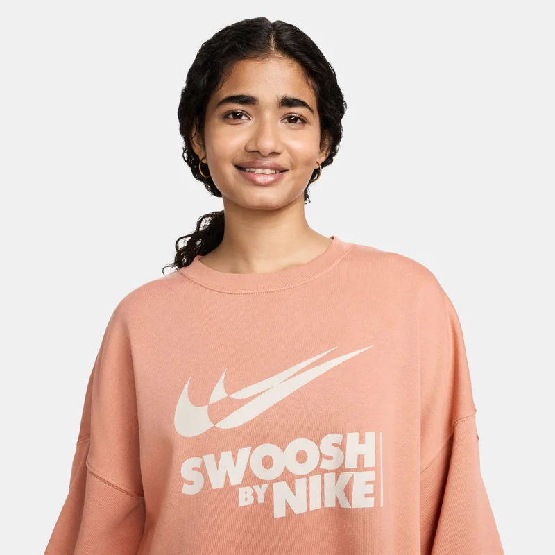 Nike Brown Women's Sportswear Oversized Fleece Sweatshirt for Women | Best Price UAE