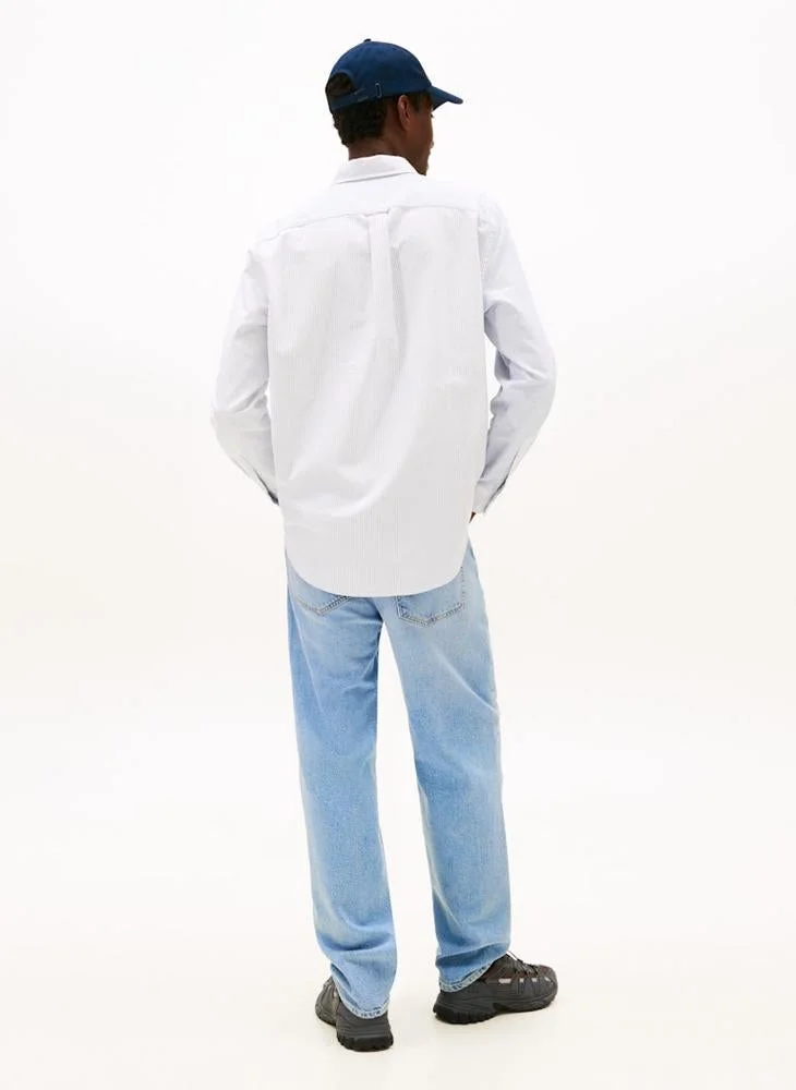 تومي جينز قميص مخطط أكسفورد مرح