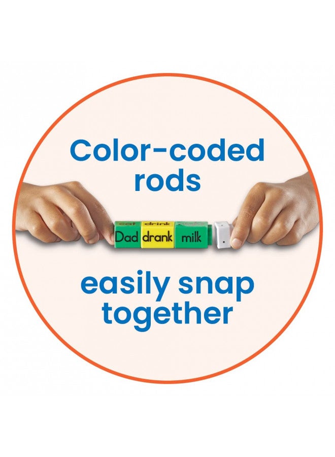 hand2mind Reading Rods Sentence Construction, Sentence Building for Kids, Parts of Speech Linking Cubes, Learn to Read Toys, Reading Tools for Kids, Science of Reading Manipulatives - Image 3