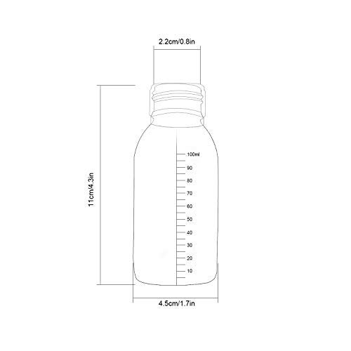 TRENDBOX Pack of 10-100ml Clear Empty PET Mini Storage 100ml/100g/100cc Bottles Hard Plastic Durable Turn Screw Cover Cap Round Filling Liquid Rhinestones Water Container - Image 3