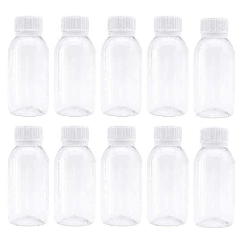 TRENDBOX Pack of 10-100ml Clear Empty PET Mini Storage 100ml/100g/100cc Bottles Hard Plastic Durable Turn Screw Cover Cap Round Filling Liquid Rhinestones Water Container - Image 5
