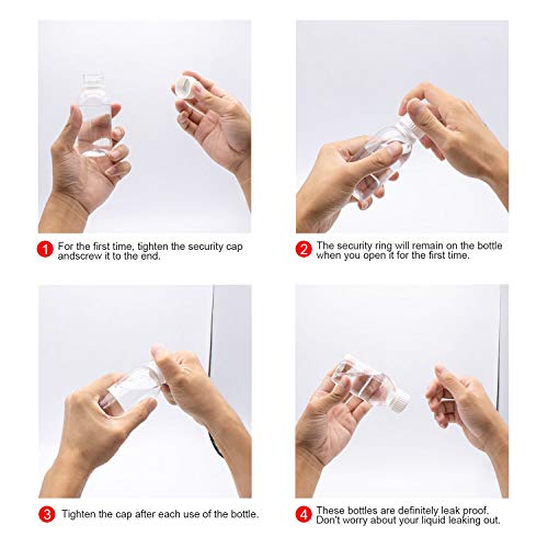 TRENDBOX Pack of 10-100ml Clear Empty PET Mini Storage 100ml/100g/100cc Bottles Hard Plastic Durable Turn Screw Cover Cap Round Filling Liquid Rhinestones Water Container - Image 4