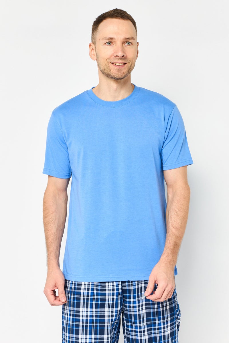 Algspar طقم نوم رجالي مكون من قطعتين بتصميم مربعات، متعدد الألوان - Image 4