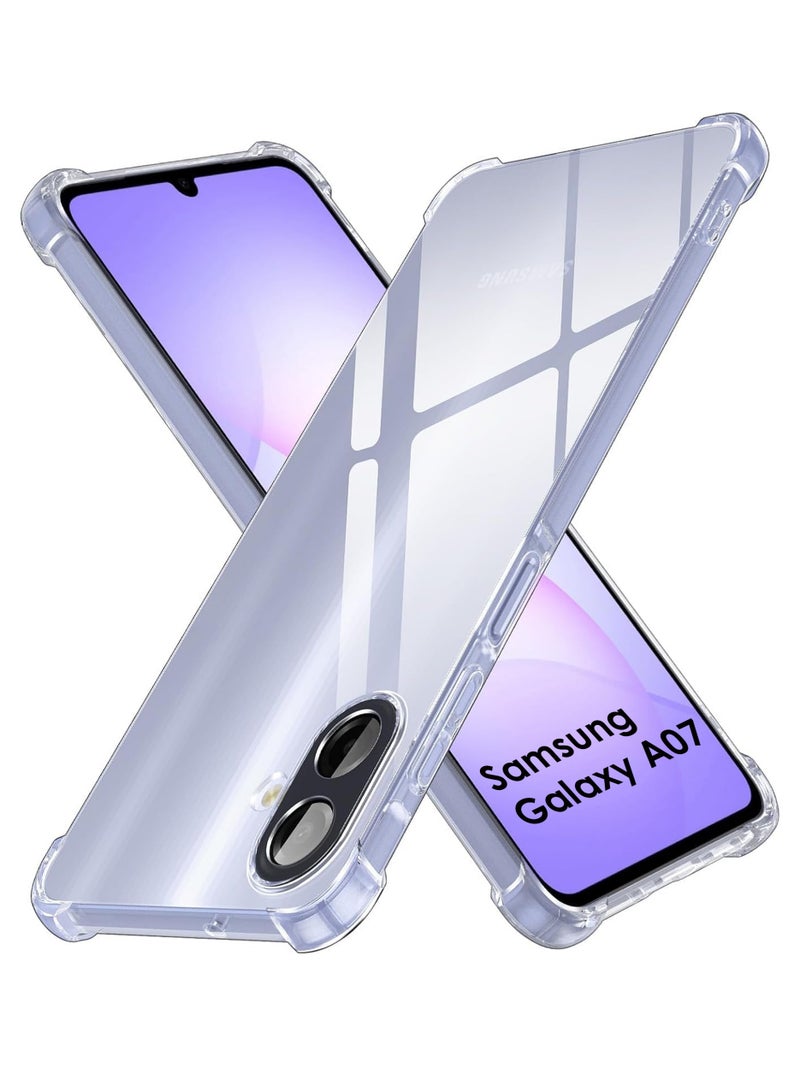 Samsung Galaxy A07 Shock Proof Clear Case Cover - Ultra Clear, Durable & Accurate Cut-outs - Scratch, Dust & Smudge Protection - Transparent Silicon Back Case Cover for Samsung Galaxy A07 - Image 1