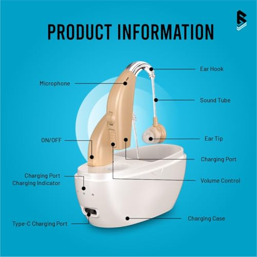 Balson Hearing Aid Machine for Ear Old Age | 2 Unit of Ear Machine with Active Noise Cancellation | Volume Control | Soft Ear Buds | Charging Case | Free Dry Kit | 1 Year Warranty - Image 4