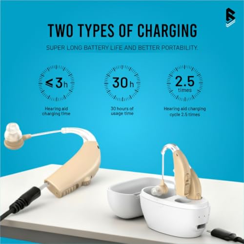 Balson Hearing Aid Machine for Ear Old Age | 2 Unit of Ear Machine with Active Noise Cancellation | Volume Control | Soft Ear Buds | Charging Case | Free Dry Kit | 1 Year Warranty - Image 5