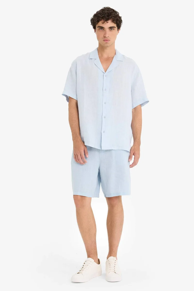 ديفاكتو Linen Relax Fit Bermuda Shorts