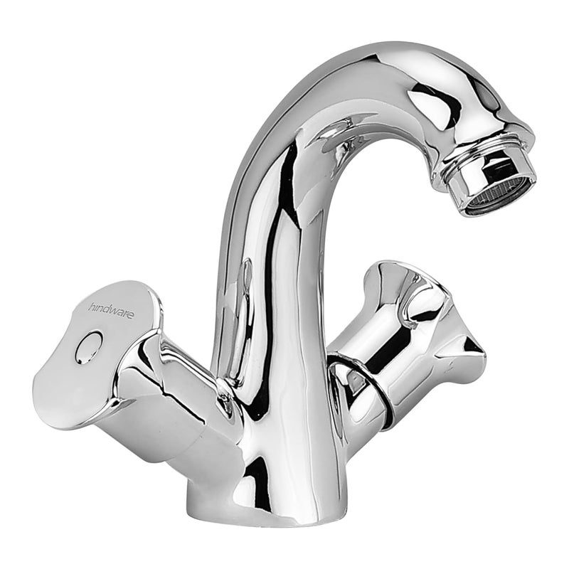 Hindware F920034CP Lyra 2in1 Brass Center Hole Basin Mixer for Bathroom Chrome Finish Tap for Wash Basin - Image 1