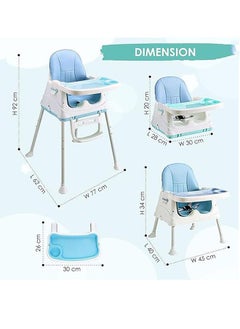 Hihonor Baby Portable Feeding Chair With Dining Tray With Height-Adjustable, 3 Months To 4 Years  - Image 5