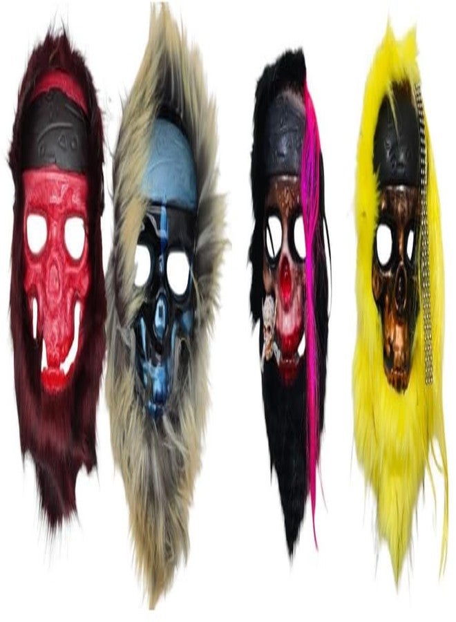 ASBK Decorative Face Masks Collection, Party and Halloween Masks,Various theme Mask Designs (Multi hair mask (pack of 2)) - Image 2