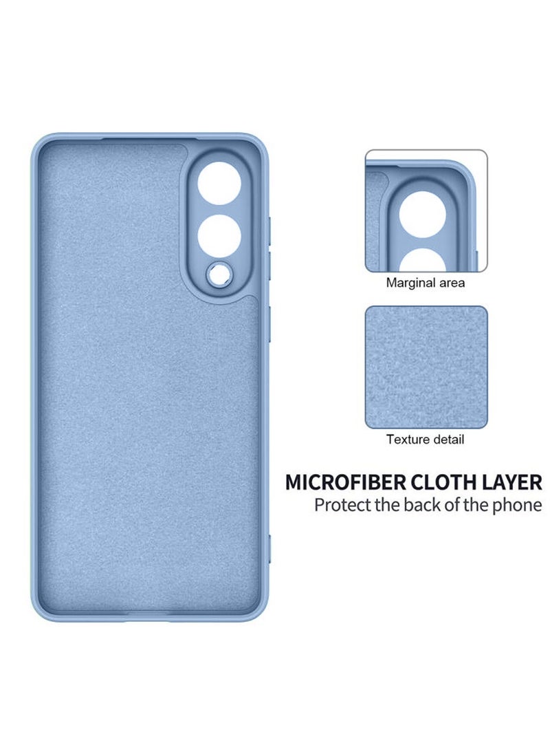 Wtech Samsung Galaxy S25 Edge 5G 2025 Premium Soft Liquid Silicone Case Cover - Sky Blue  - Image 4