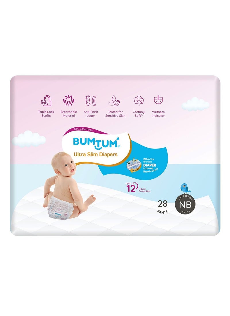 Bumtum Bumtum Ultra Slim Baby Pant Style Diapers - New Born  - Image 1