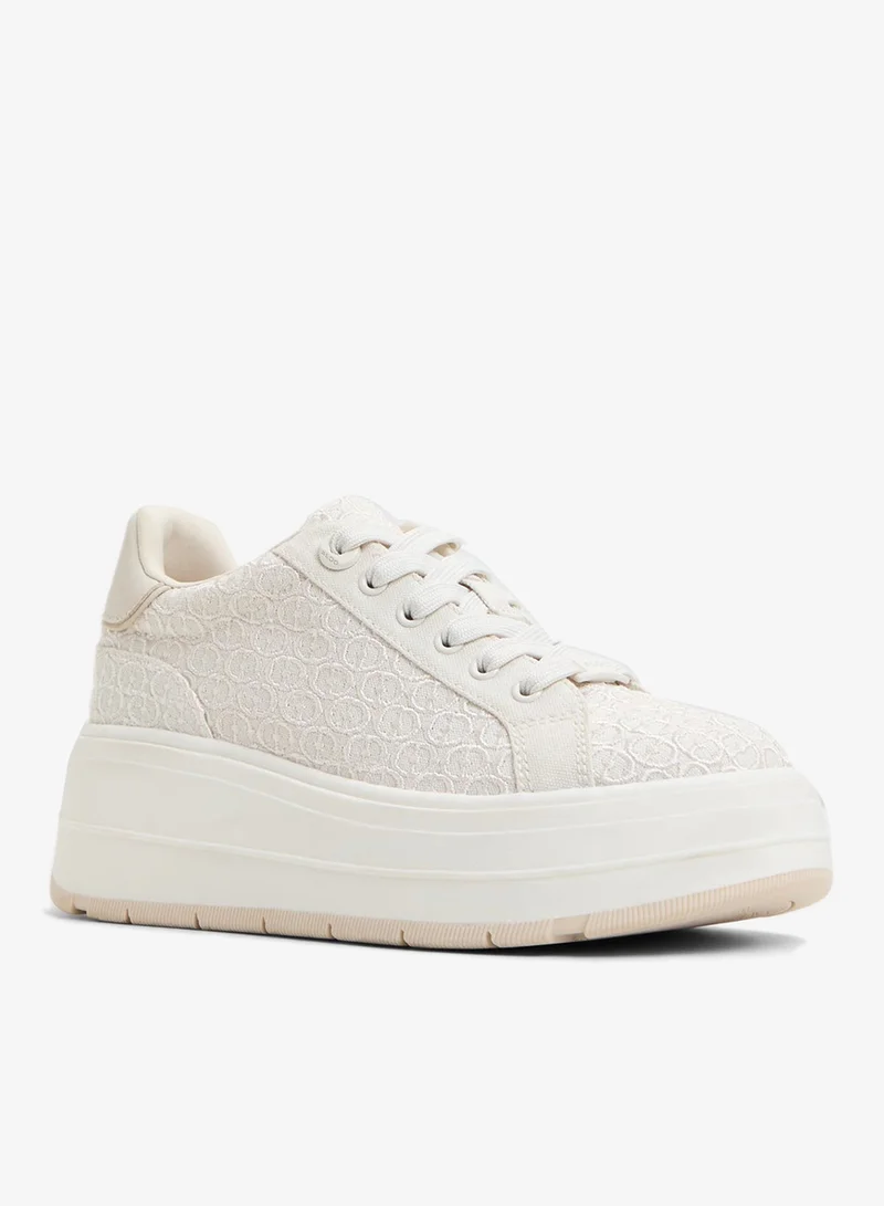 ALDO  GARELIA Embroidered Platform Sneakers for Women | Best Price UAE