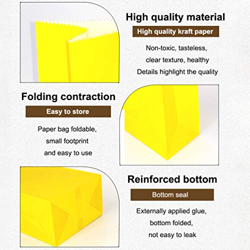 KEYYOOMY Mini Yellow Paper Bags Yellow Party Favor Bags Small Party Goodie Bag Paper Lunch Bag (24 CT, 3.5 X 2.4 X 7.1 In) - Image 5
