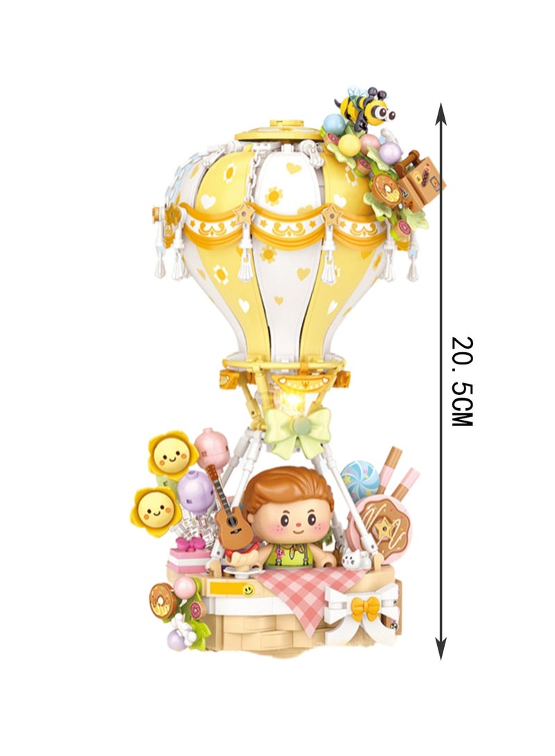 750pcs Yellow Hot Air Balloon Model Set Building Blocks Creative Diy Simulation Collection Building Assembly Children'S Toys Home Decoration - Image 2