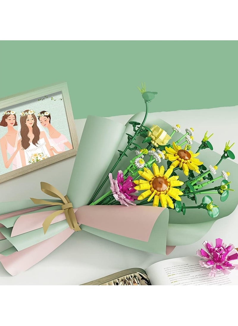 Flowers Bouquet Building Sets, Artificial Flowers Creative Toys Kits DIY Bouquet Building Bricks with Lights for Women Home Decoration, Mom's Best Gifts - Image 4