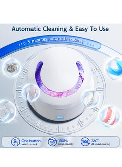 KASTWAVE Ultrasonic UV Cleaner, Ultrasonic Retainer Cleaner Machine, for Dentures, Retainer, Aligner, Mouth Guard, Toothbrush Head, Jewelry, Portable Professional Ultrasonic Cleaner Machine for all Dental  - Image 4
