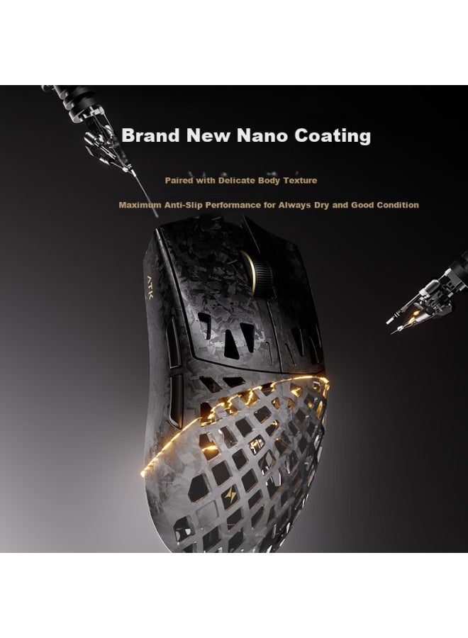 Atk Liekong Soul Ghost Wireless Mouse Composite Carbon Fiber Lightweight Hollow Ergonomic Wired Gaming Office Mouse Ghost Master Edition Black - Image 2