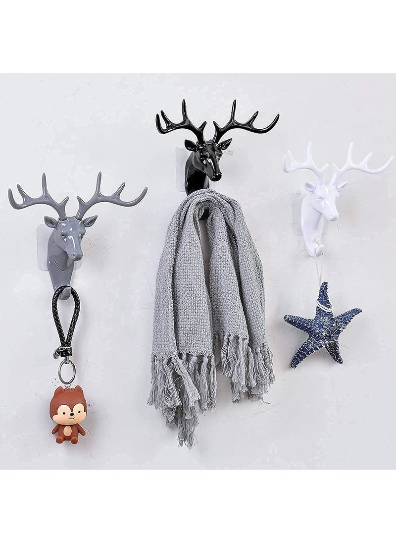 DD RETAILS DD Retails Plastic Deer Head Hanging Antlers Self Adhesive Wall Door Hook Multicolor  - Image 5