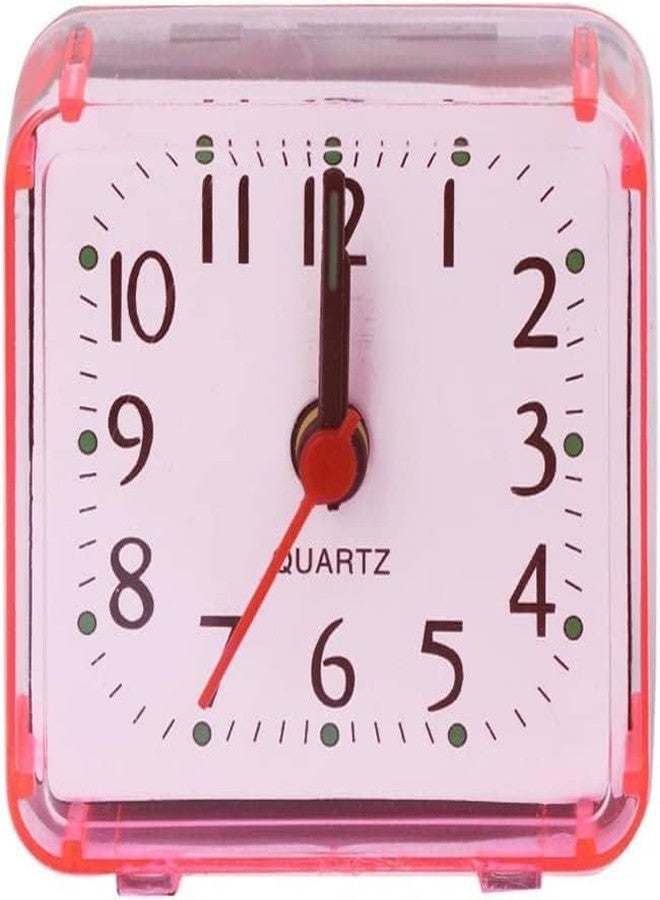 WinldMonmo Pink，Mini Square Alarm Clock, Silent, Digital, Pink, for Desk, Table, Bedroom, Large Display for Elderly, Home Décor - Image 2