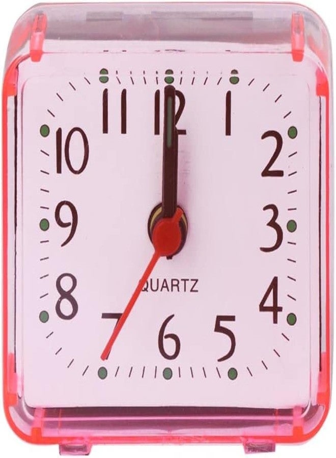 WinldMonmo Pink，Mini Square Alarm Clock, Silent, Digital, Pink, for Desk, Table, Bedroom, Large Display for Elderly, Home Décor - Image 1