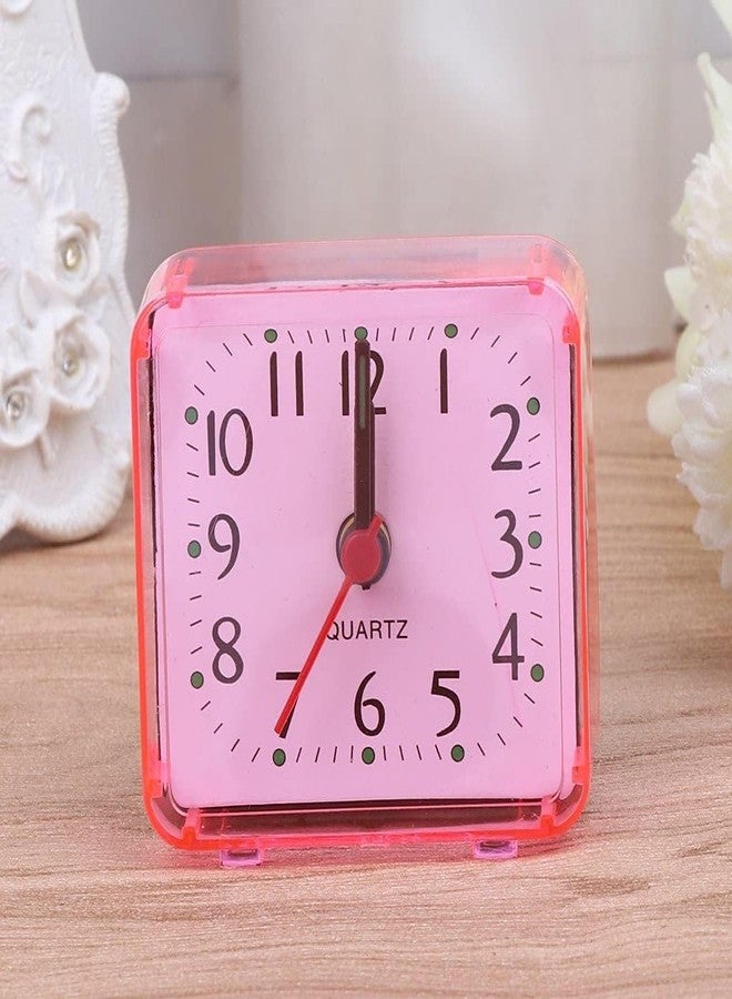 WinldMonmo Pink，Mini Square Alarm Clock, Silent, Digital, Pink, for Desk, Table, Bedroom, Large Display for Elderly, Home Décor - Image 5