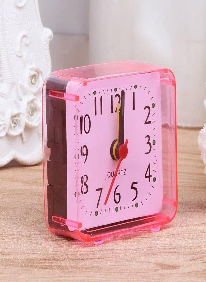 WinldMonmo Pink，Mini Square Alarm Clock, Silent, Digital, Pink, for Desk, Table, Bedroom, Large Display for Elderly, Home Décor - Image 3