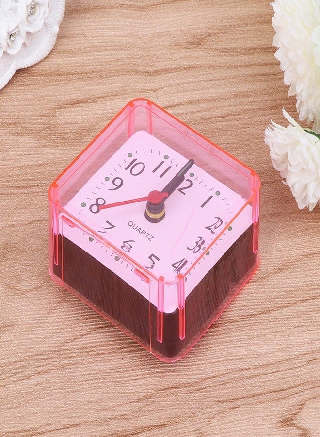 WinldMonmo Pink，Mini Square Alarm Clock, Silent, Digital, Pink, for Desk, Table, Bedroom, Large Display for Elderly, Home Décor - Image 4
