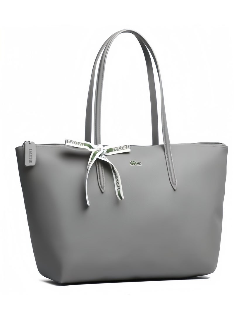 Lacoste Premium Grey Tote Bag 45x30x12cm - Ash Grey Color, Spacious Work Bag Free Saudi Delivery Faux Leather ﻿ - Image 3