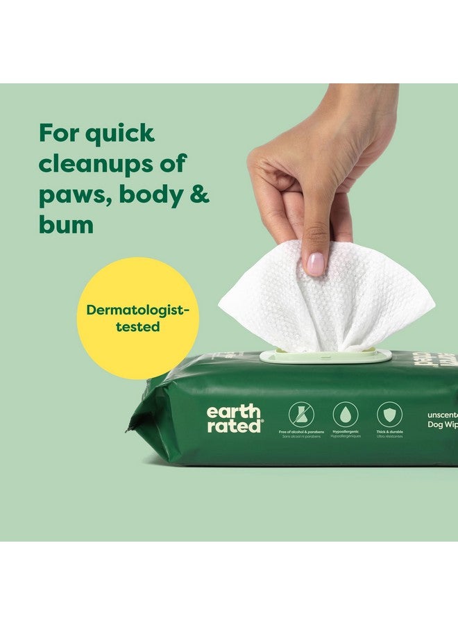 إيرث ريتد مناديل تنظيف الحيوانات الأليفة من Earth Rated للكلاب والقطط، مضادة للحساسية، تنظيف وترطيب، للكفوف والجسم والأرداف، بدون رائحة، 100 منديل - Image 2