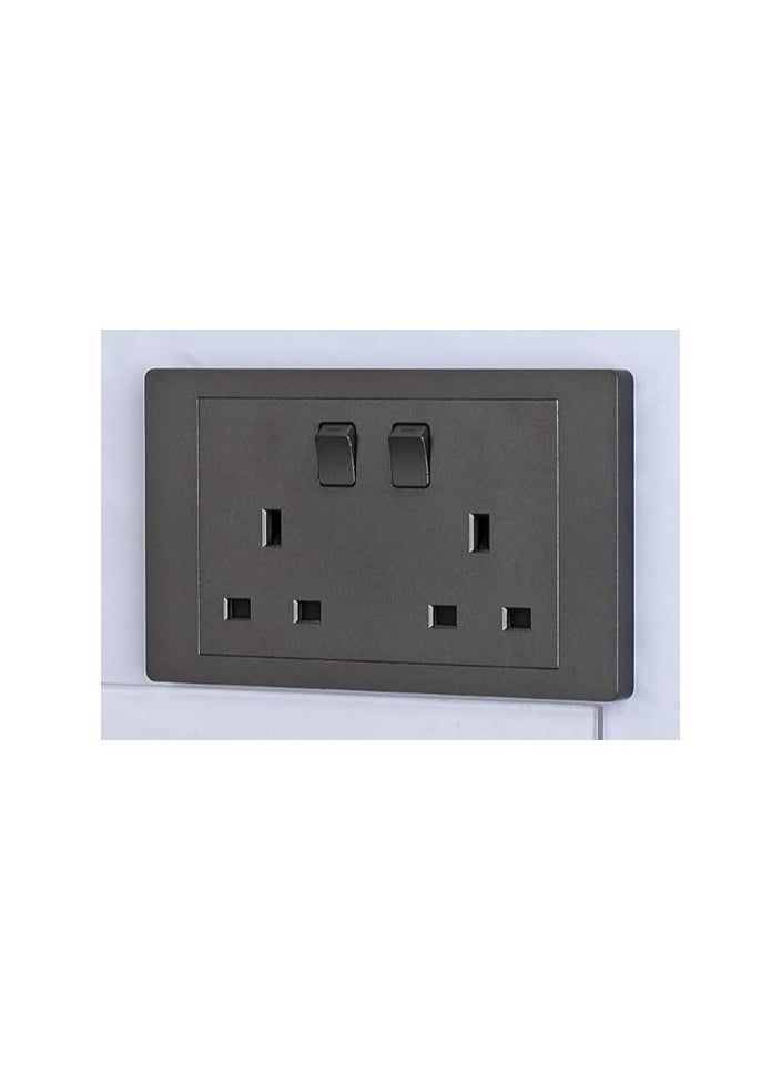 Duravel - Duravel Electric Vivace 2 Gang Socket, 13A 250V, (Black) - Image 1