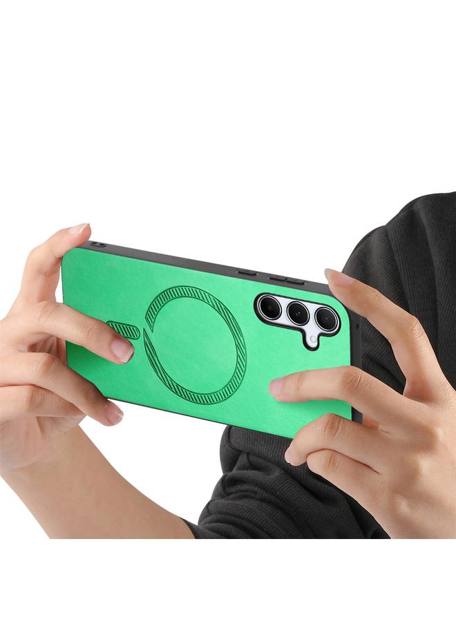 S-TOP Case For Samsung Galaxy A55 5G Solid Color Retro Magsafe PU Back Cover Phone Case - Image 4