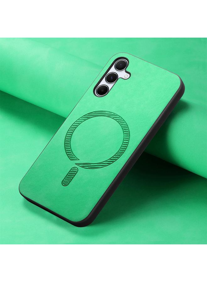 S-TOP Case For Samsung Galaxy A55 5G Solid Color Retro Magsafe PU Back Cover Phone Case - Image 2