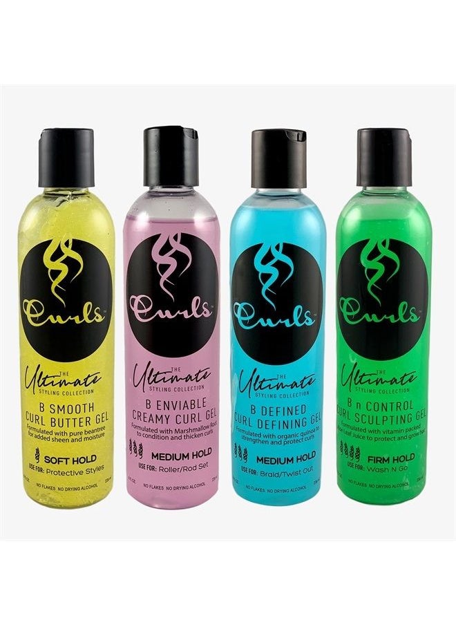 Curls The Ultimate Styling Collection B Defined Curl Defining Gel (Medium Hold), 8 Ounces, BLUE  - Image 2