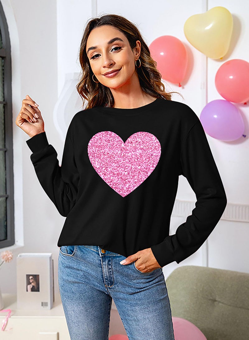 CAZYCHILD Valentines Day Women Shirt : Love Heart Graphic Long Sleeve Valentine Pullover Tops Casual Valentines Gifts - Image 4