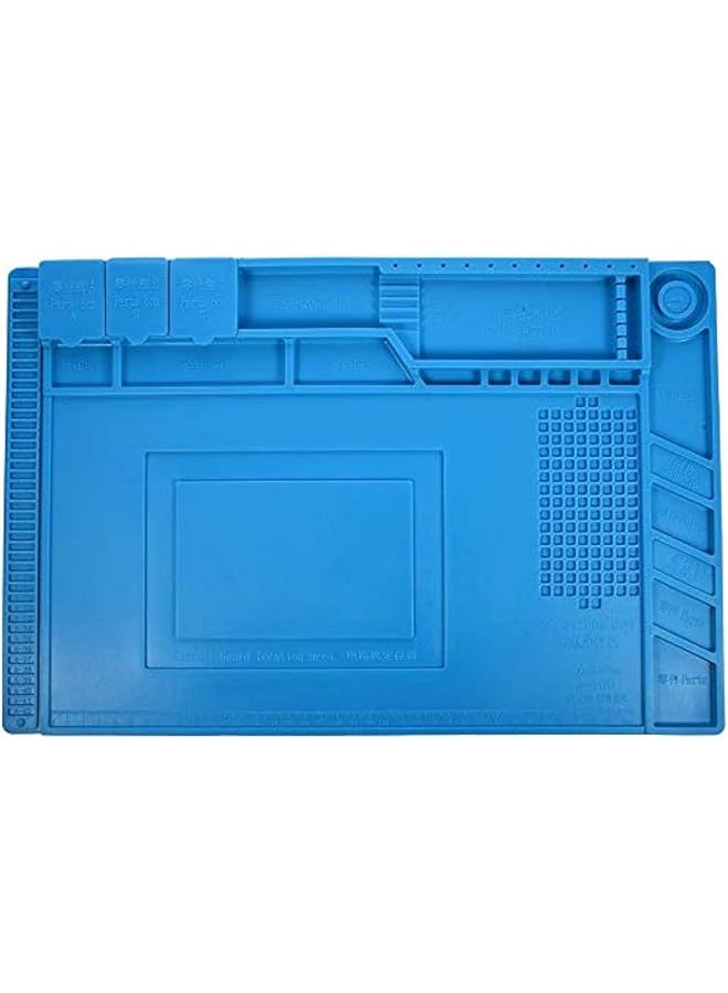 erorex Silicone Repair Mat 17.7 X 11.8 Inch 45 X 30Cm Anti Slip Base For Soldering Anti Static Anti Corrosion Heat Resistant Soldering Pad For Soldering Electronics Smartphone Watches Jewelry  - Image 1