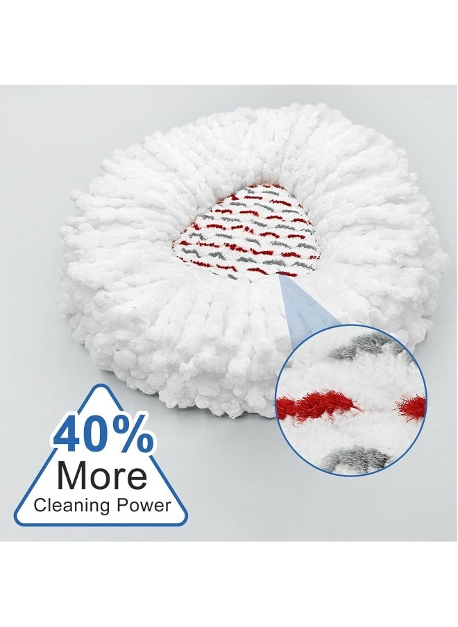 Zalcoon 4 Spin Mop Replace Refill, Handle, Scrub Brush, & Base Mop Head Compatible with Vileda/O-cedar Easy Wring Spin Mop, Floor Scrubber, 40% More Cleaning Power, Scrub Pad (Red)  - Image 5