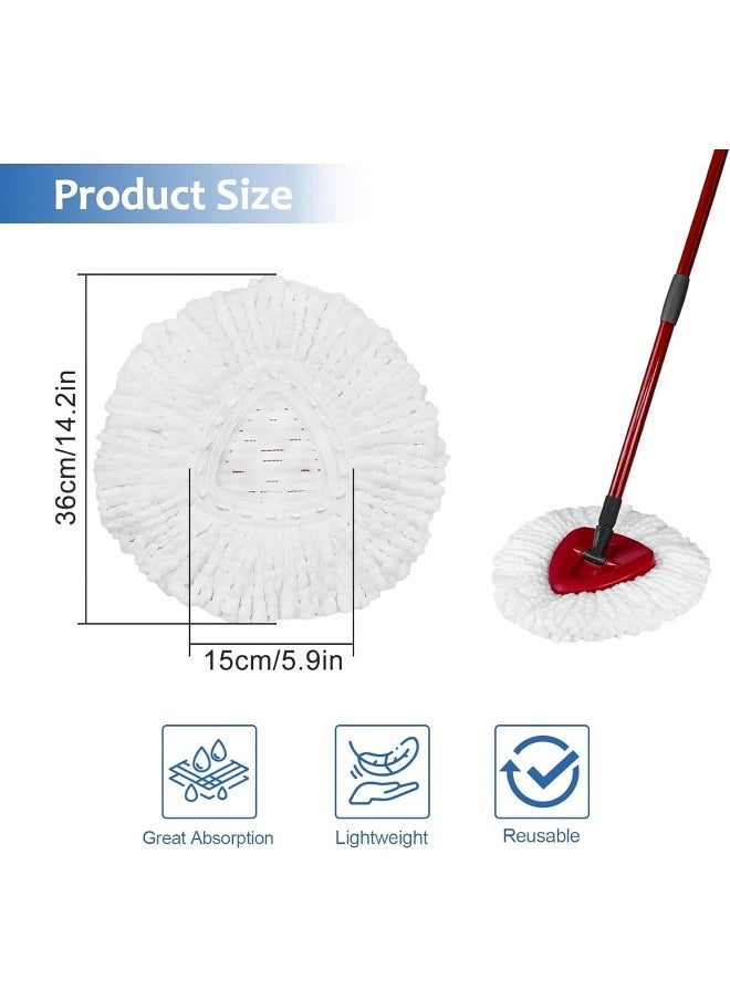 Zalcoon 4 Spin Mop Replace Refill, Handle, Scrub Brush, & Base Mop Head Compatible with Vileda/O-cedar Easy Wring Spin Mop, Floor Scrubber, 40% More Cleaning Power, Scrub Pad (Red)  - Image 4