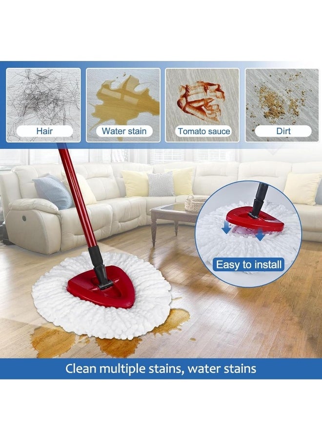 Zalcoon - 4 Spin Mop Replace Refill, Handle, Scrub Brush, & Base Mop Head Compatible with Vileda/O-cedar Easy Wring Spin Mop, Floor Scrubber, 40% More Cleaning Power, Scrub Pad (Red) - Image 1