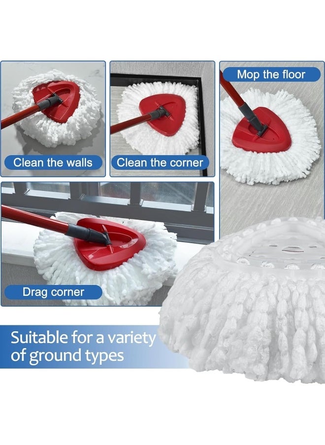Zalcoon - 4 Spin Mop Replace Refill, Handle, Scrub Brush, & Base Mop Head Compatible with Vileda/O-cedar Easy Wring Spin Mop, Floor Scrubber, 40% More Cleaning Power, Scrub Pad (Red) - Image 1