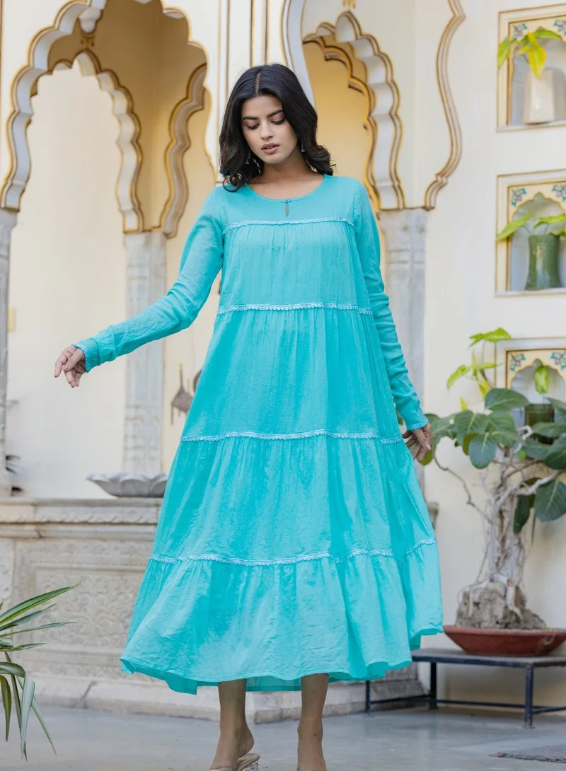 Studio blue Turquoise Blue Flared Kurti Dress