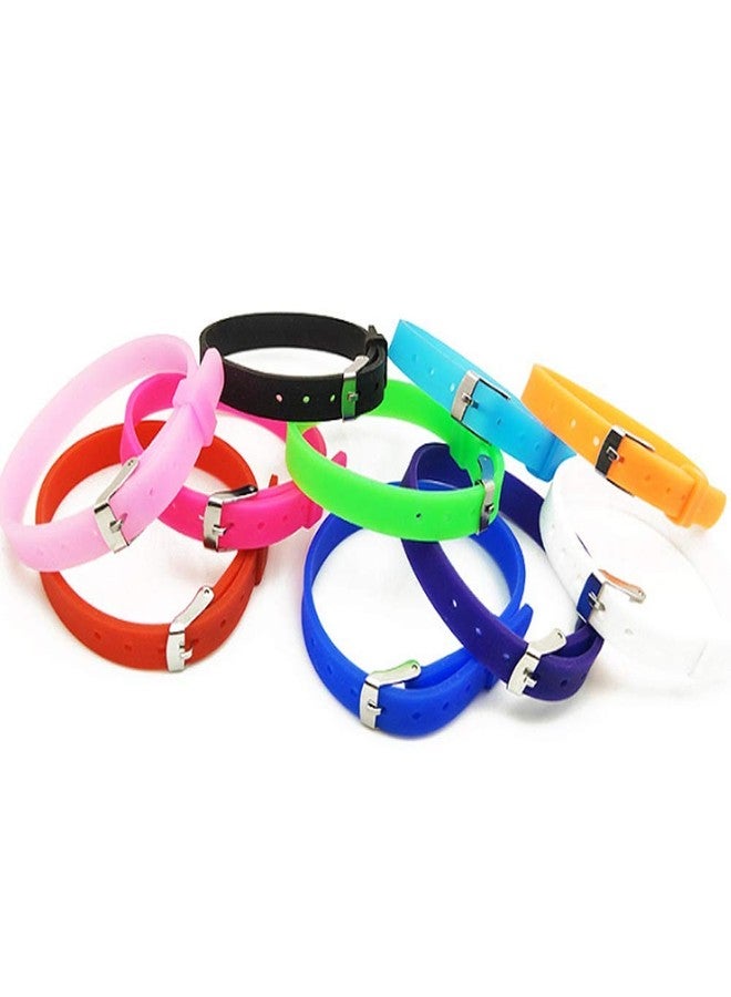 Teensery 12 Pcs Silicone Slide Bracelets Wristbands Mixed Color 8mm Adjustable Bracelet Strap DIY Supplies for Jewelry Making (Random Color) - Image 4