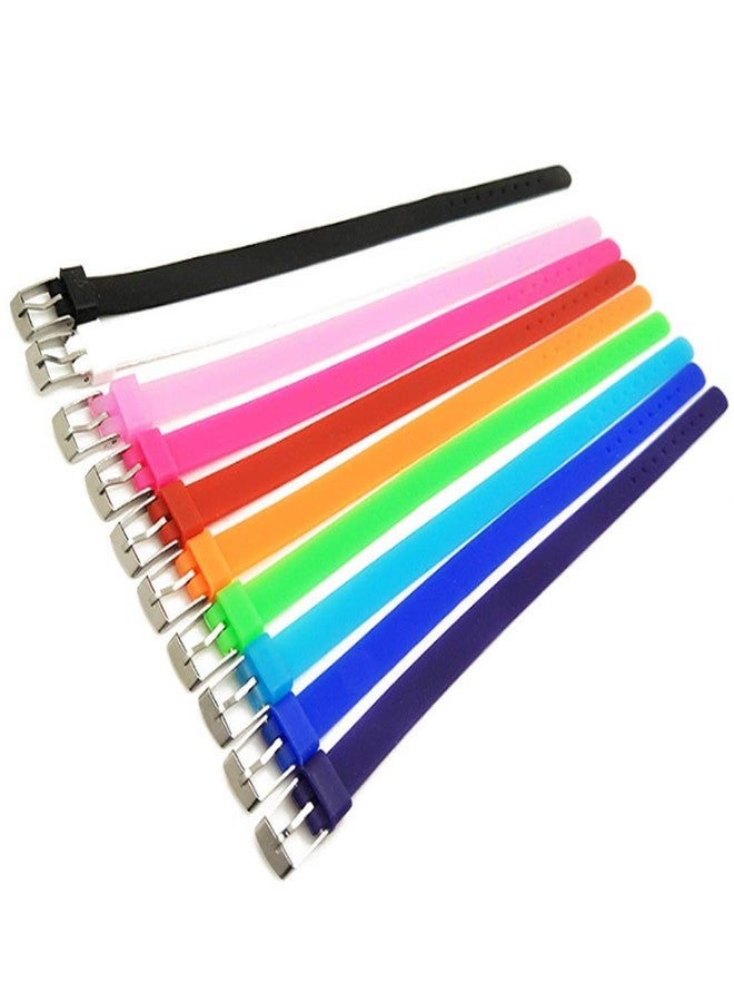 Teensery 12 Pcs Silicone Slide Bracelets Wristbands Mixed Color 8mm Adjustable Bracelet Strap DIY Supplies for Jewelry Making (Random Color) - Image 2