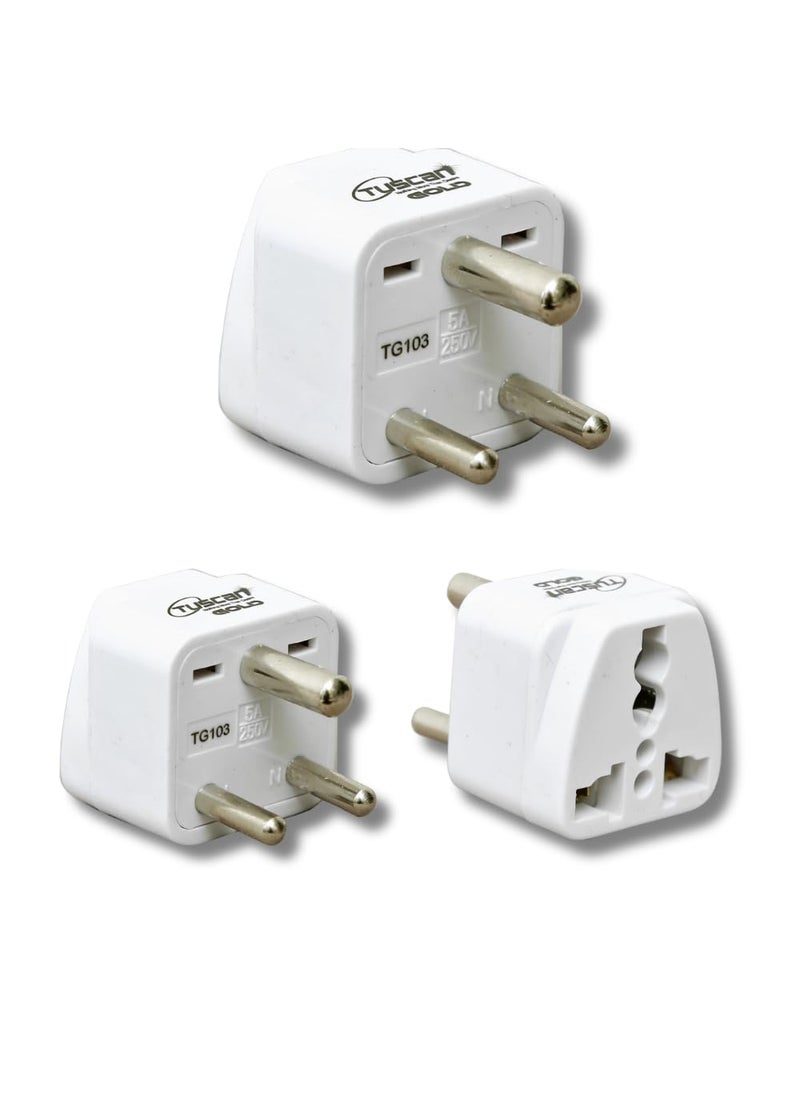 HI PLASST PINS N PLUGS HiPLASST USA to India Converter Plug Charger with Universal Socket Pack of 3  - Image 1