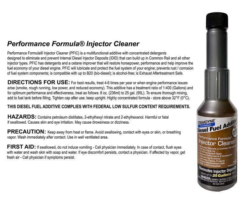 Stanadyne Performance * Diesel Injector Cleaner * QTY of 4 - 8oz bottles #43562 - Image 4
